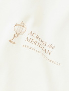 Brunello Cucinelli - Printed Cotton-Jersey Polo Shirt - White