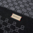 Gucci Men's GG Jaquard Scarf in Anthracite