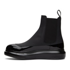 Alexander McQueen Black Glossy Chunky Chelsea Boots