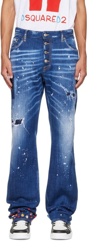 Photo: Dsquared2 Blue Floral Roadie Jeans