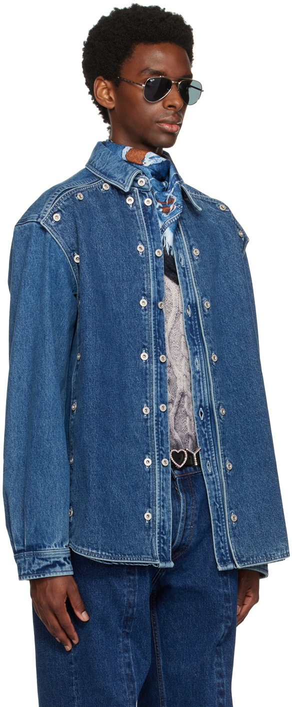 Y/Project Blue Classic Button Panel Denim Shirt Y/Project