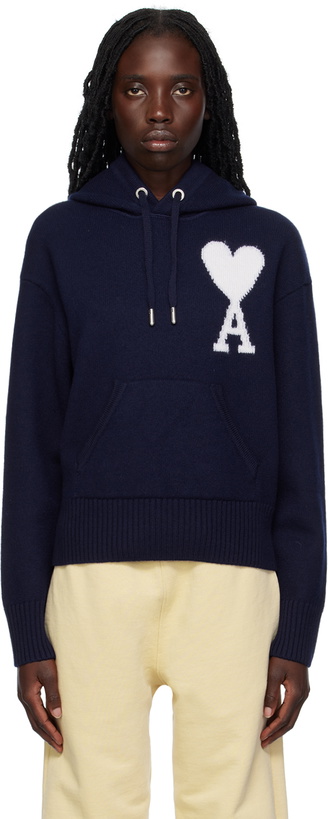 Photo: AMI Paris Navy Ami de Coeur Hoodie