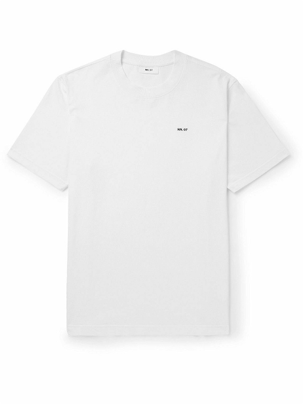 Photo: NN07 - Adam Logo-Embroidered Pima Cotton-Jersey T-Shirt - White