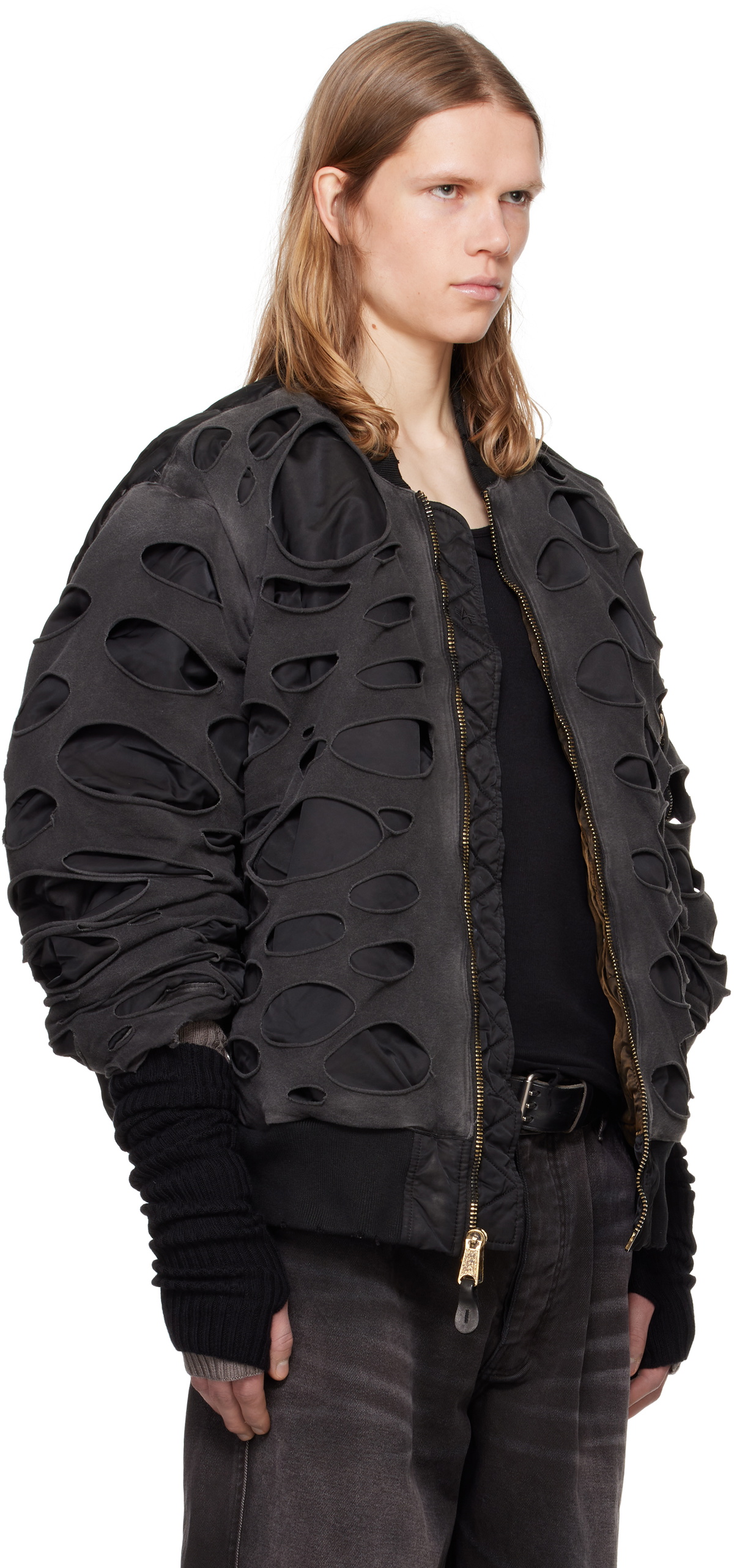 ALEXANDER DIGENOVA Black & Brown Double Layer Reversible Bomber