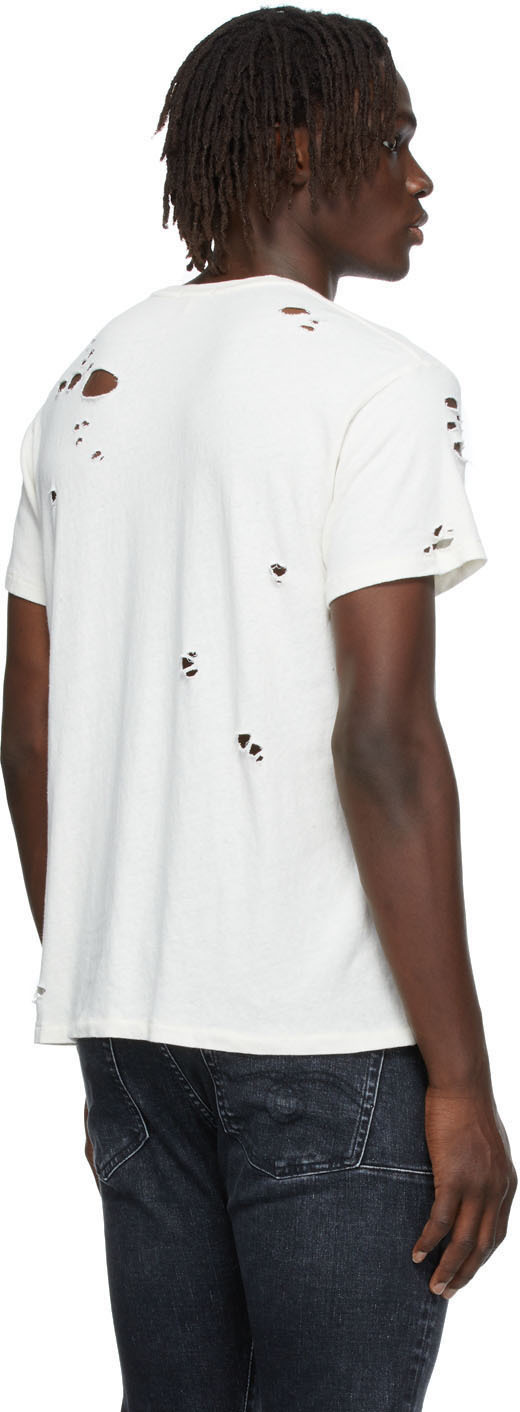 【関税込み】R13 オフホワイト 'Not A Fan' Boy Tシャツ R13 Off-White Destroyed Boy T-Shirt R13