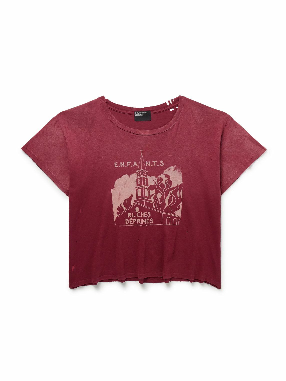 Enfants Riches Déprimés - Distressed Printed Cotton-Jersey T