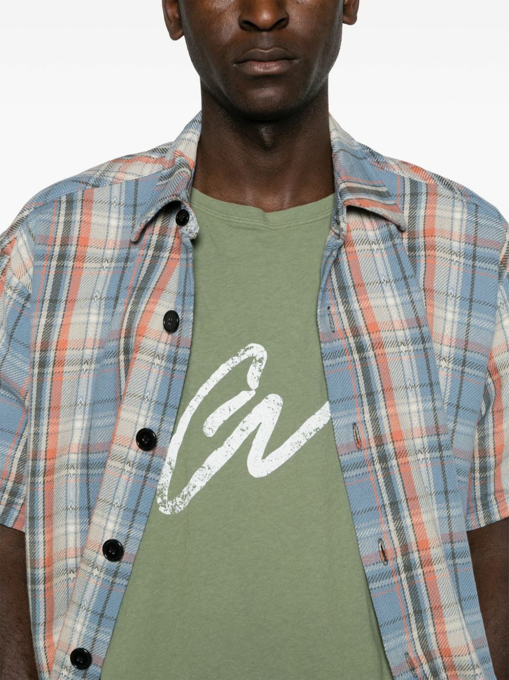 Greg Lauren Green Logo-Print Cotton T-Shirt Greg Lauren