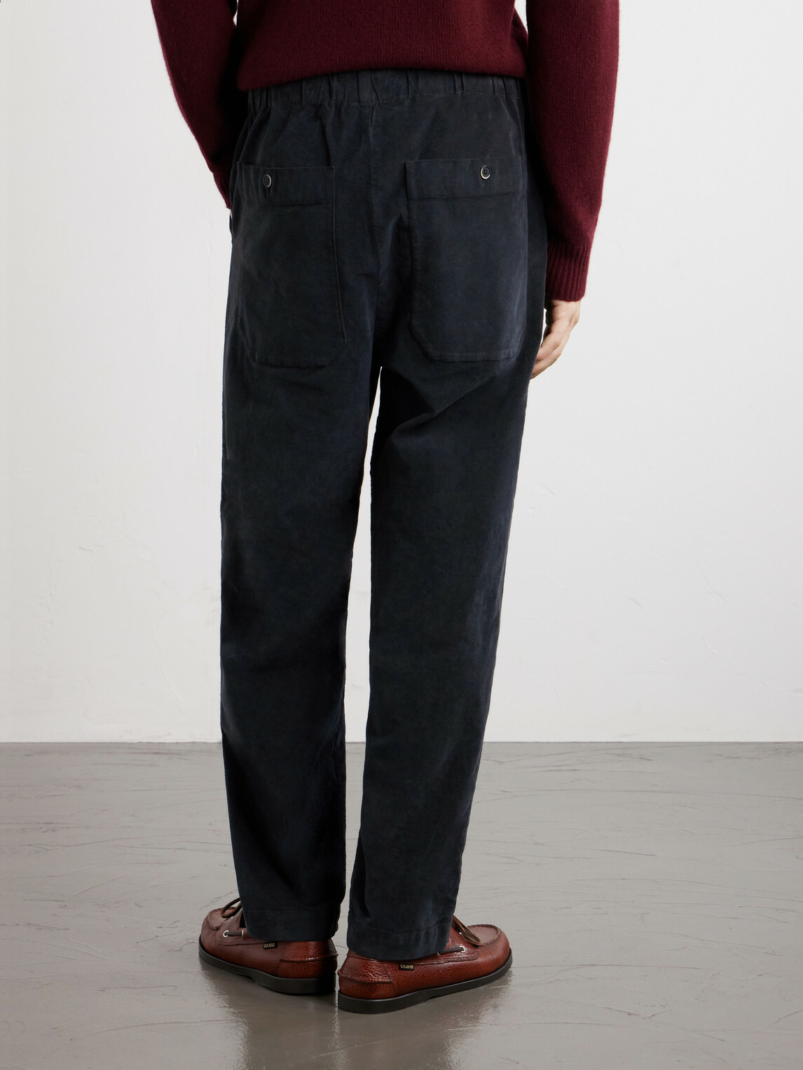 Barena - Straight-Leg Garment-Dyed Stretch Cotton-Moleskin Trousers - Blue
