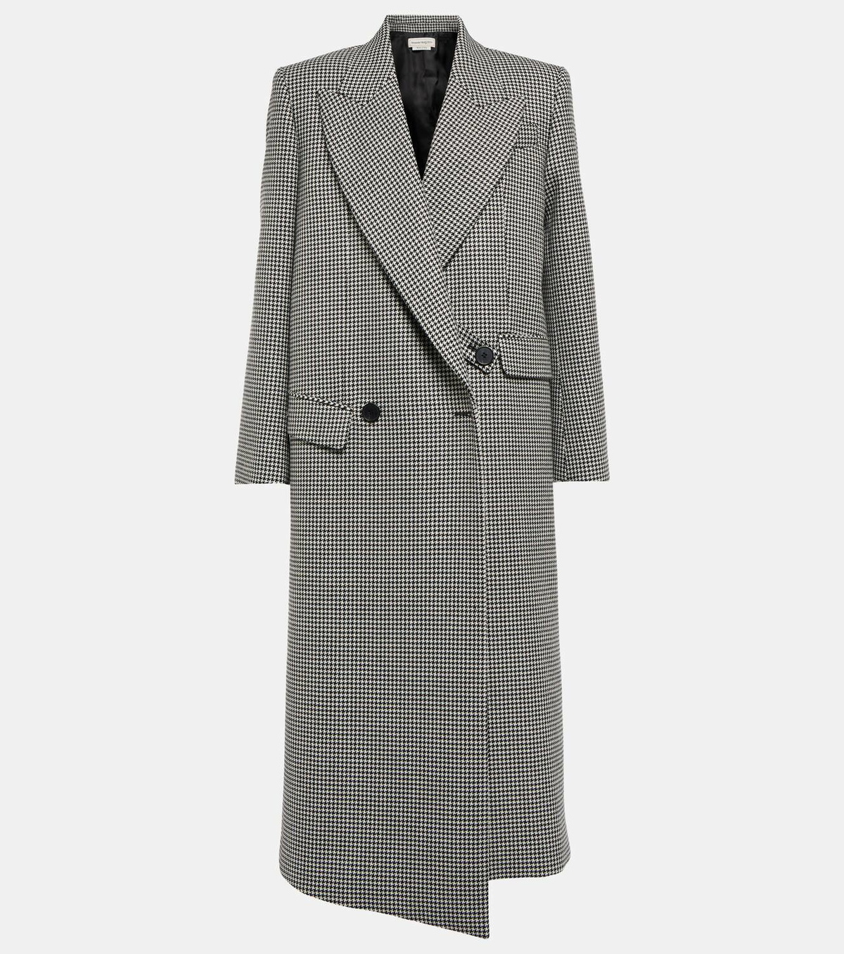 Alexander McQueen Asymmetric houndstooth wool coat Alexander McQueen