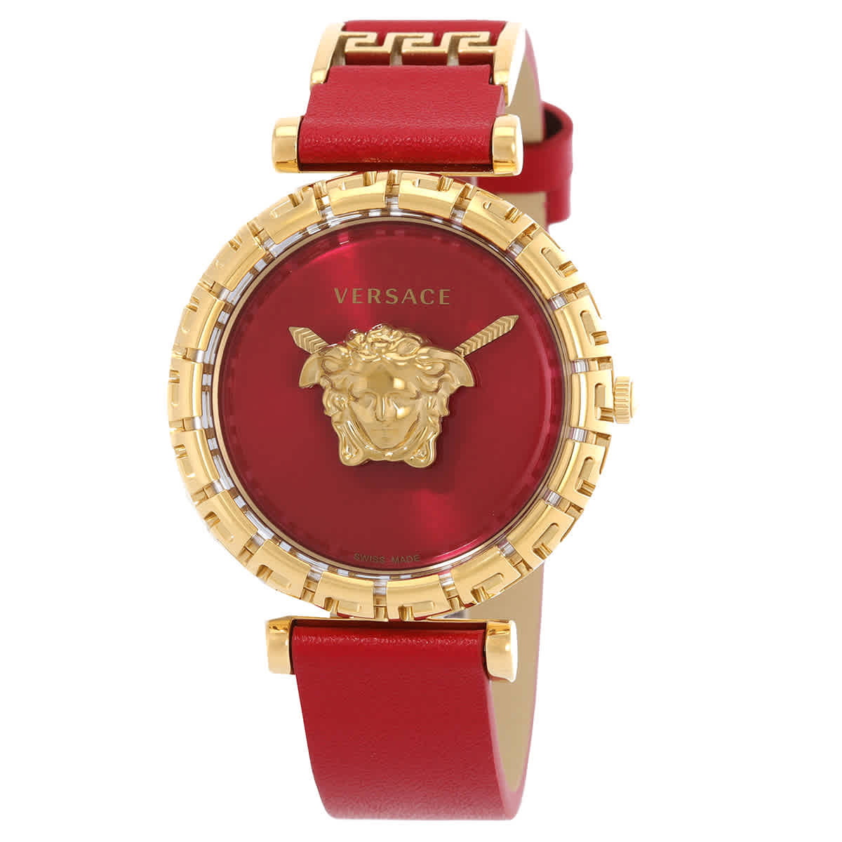 Versace Palazzo Empire Greca Quartz Red Dial Ladies Watch