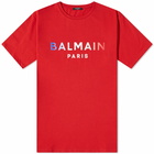 Balmain Men's Gradient Paris Logo T-Shirt in Rouge