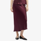Anine Bing Women's Bar Silk Skirt in Burgundy