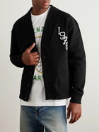 KENZO - Varsity Jungle Logo-Appliquéd Stretch-Cotton Jersey Cardigan - Black