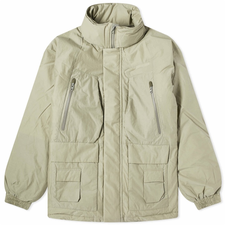 Photo: F/CE. Men's Monster Recycled Down Parka Jacket in Sage Green