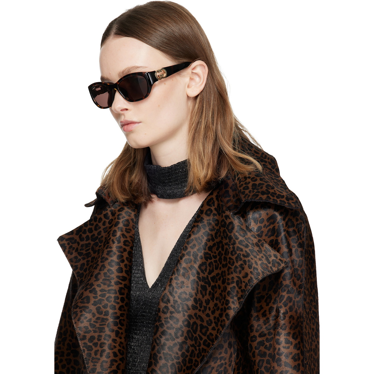 Gucci Brown Hailey Round Sunglasses