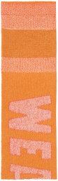 ERL Orange Mohair Striped Scarf