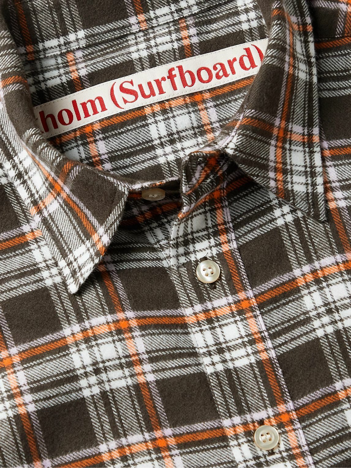 Stockholm Surfboard Club - Flynn Logo-Embroidered Checked Cotton