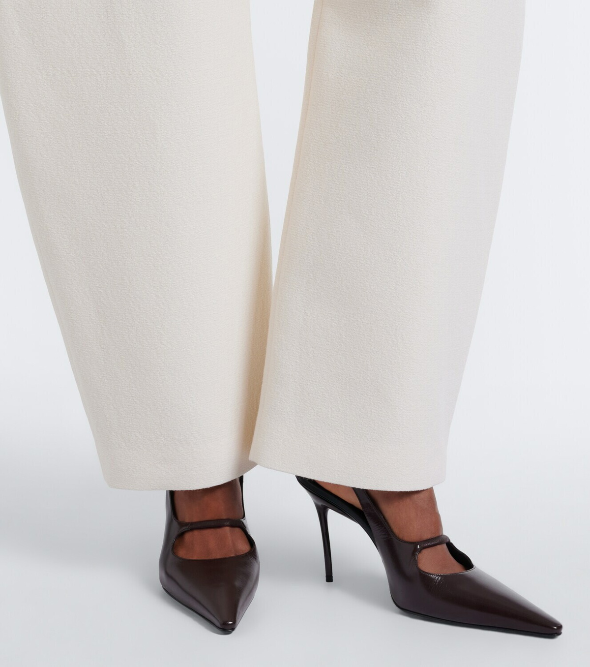 Alaïa Wool crêpe barrel-leg pants