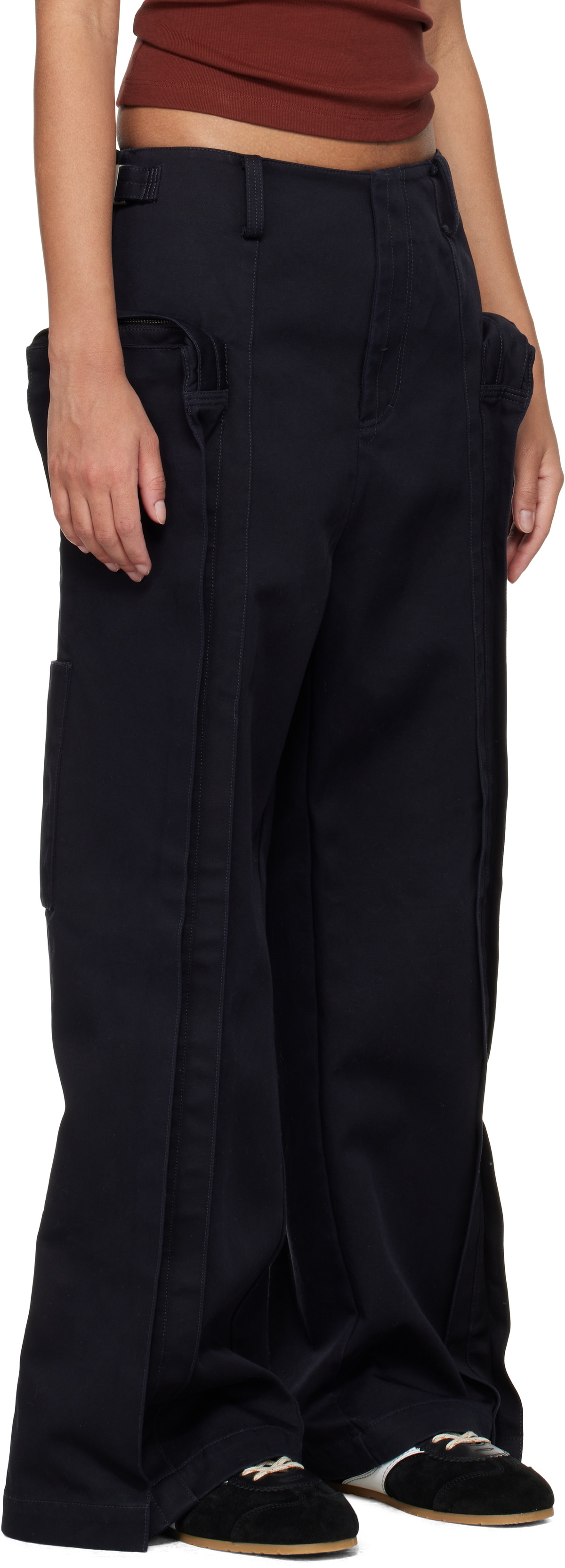 Fax Copy Express Black Vertical Pocket Cargo Pants