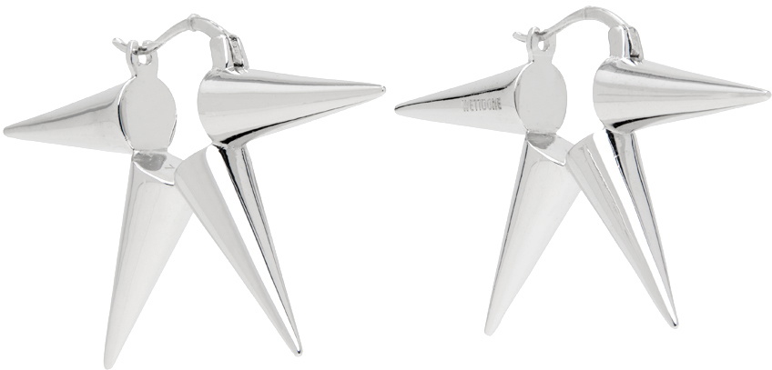We11done Silver Spike Earrings