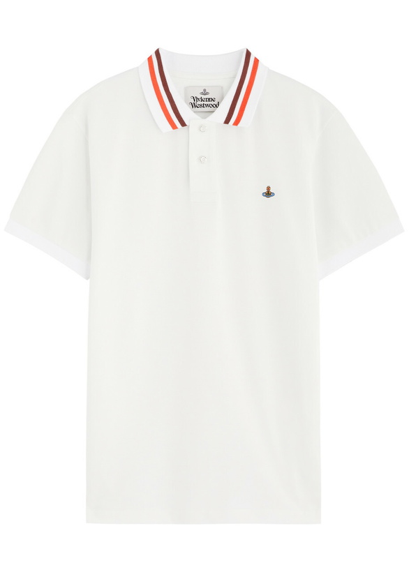 Photo: Vivienne Westwood Orb-embroidered Piqué Cotton Polo Shirt White