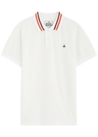 Vivienne Westwood Orb-embroidered Piqué Cotton Polo Shirt White