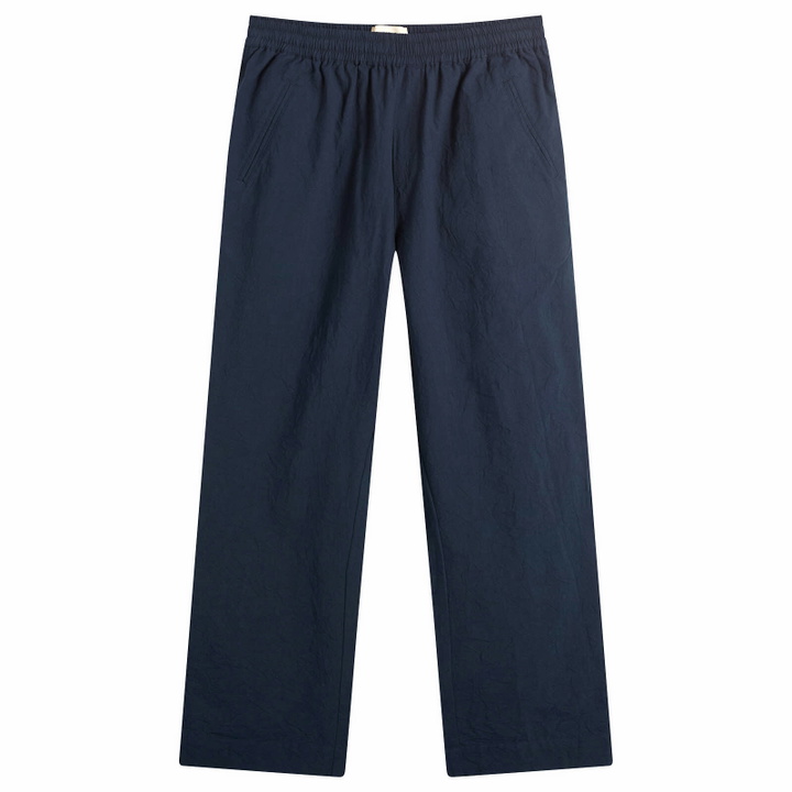 Photo: Folk Men's Drawcord Assembly Pant in Dark Navy Crinkle