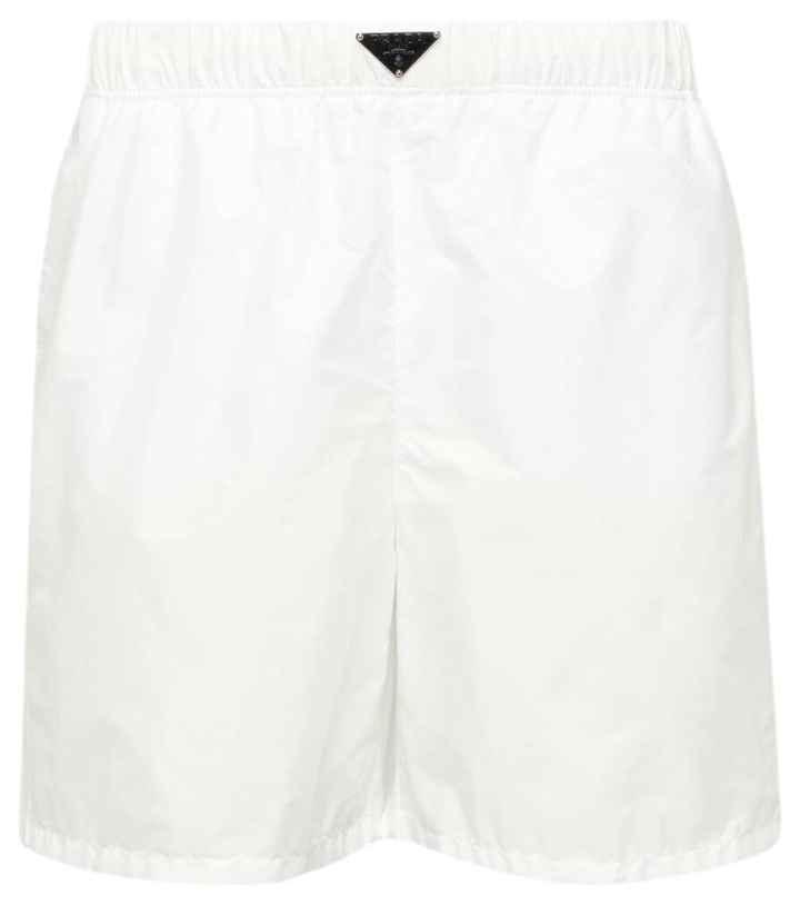 Photo: Prada Re-Nylon logo swim trunks