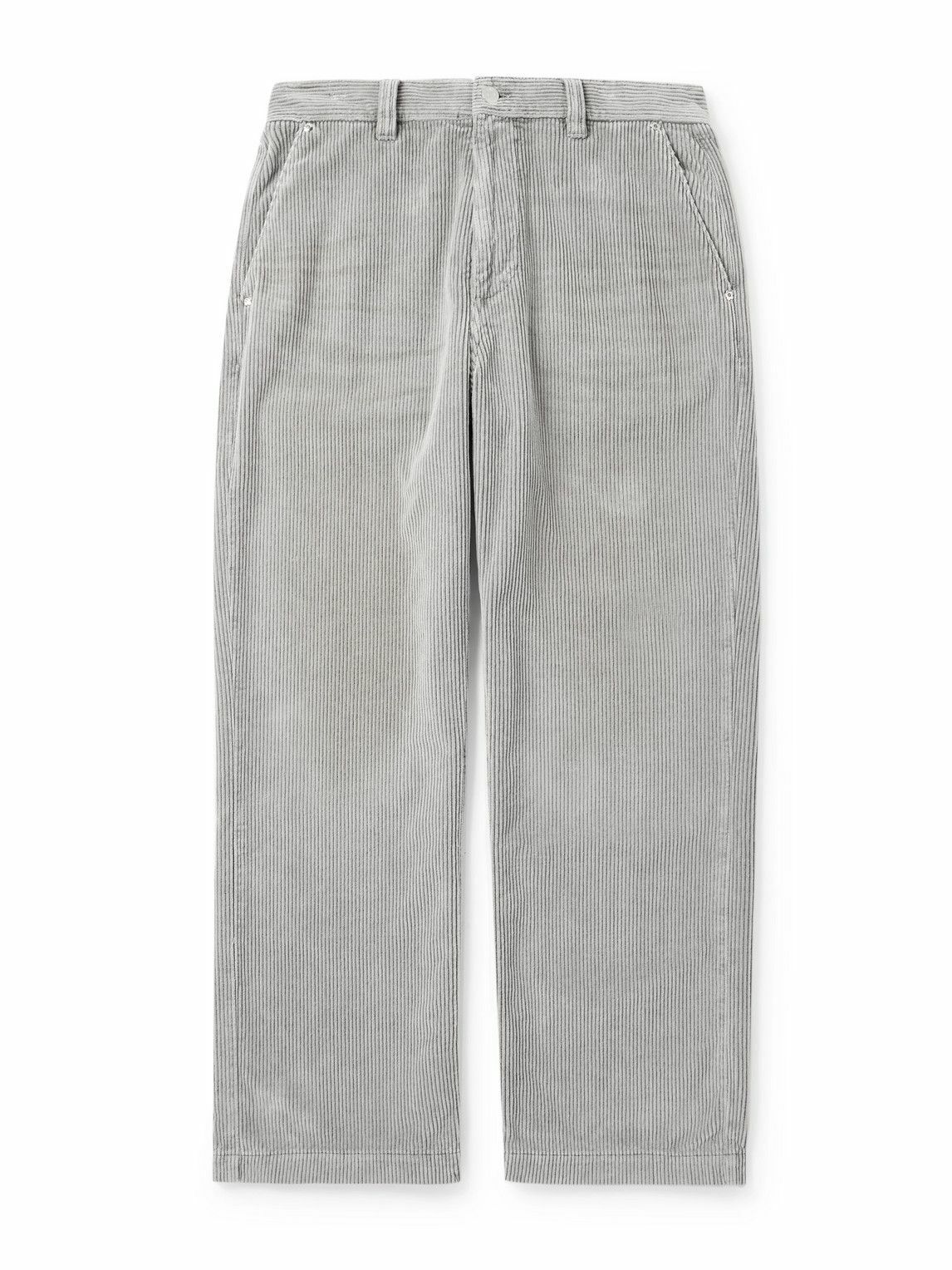 mfpen - Straight-Leg Cotton-Corduroy Trousers - Gray