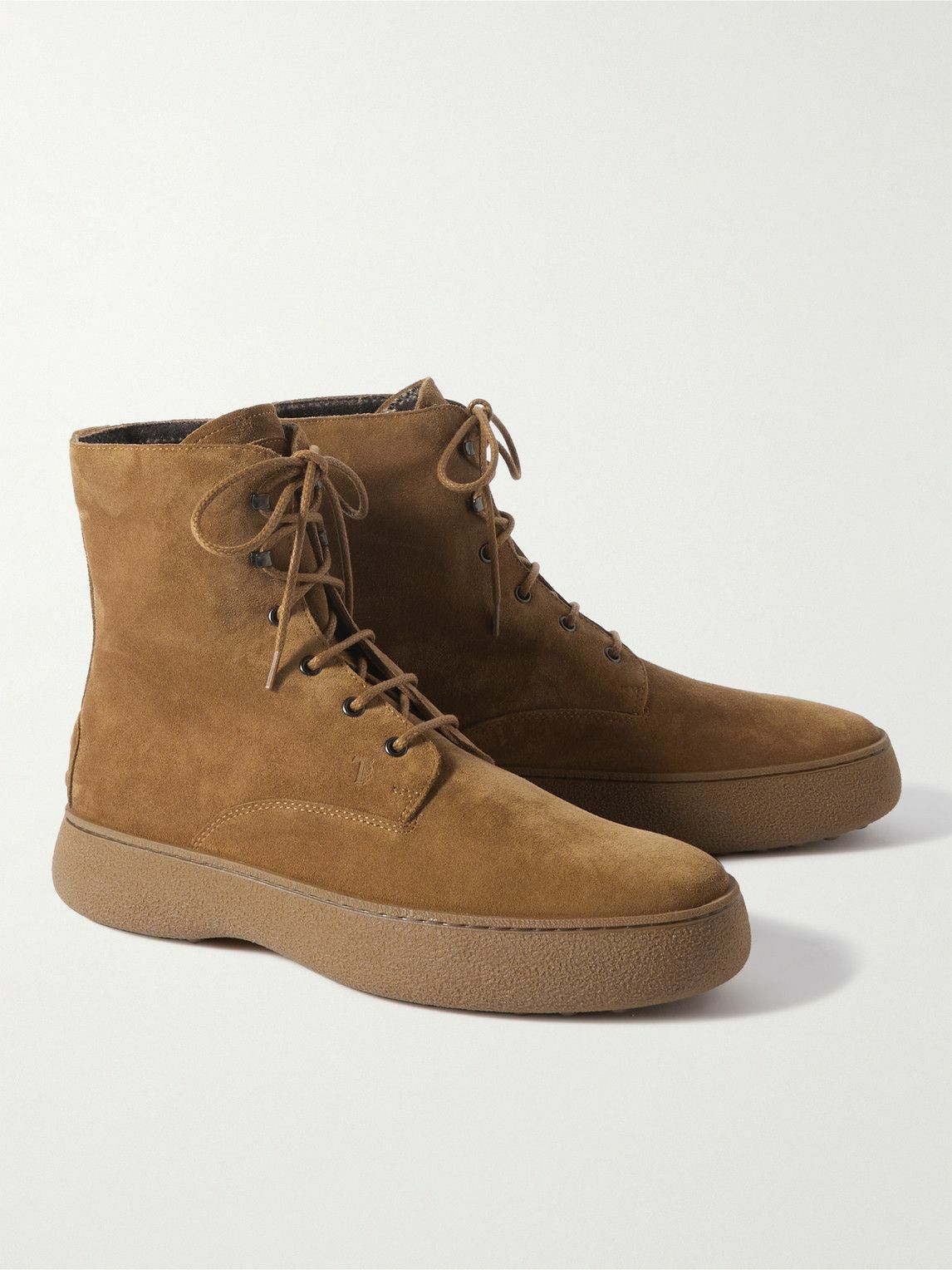 Tod's - Suede Lace-Up Boots - Brown