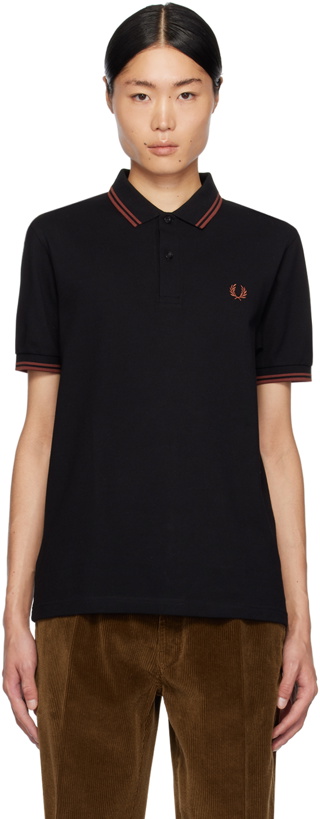 Photo: Fred Perry Black & Brown 'The Fred Perry' Polo