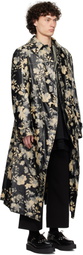 Comme des Garçons Homme Plus Black Printed Faux-Leather Coat