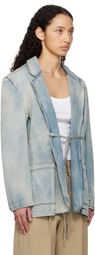 MSGM Blue Faded Denim Jacket