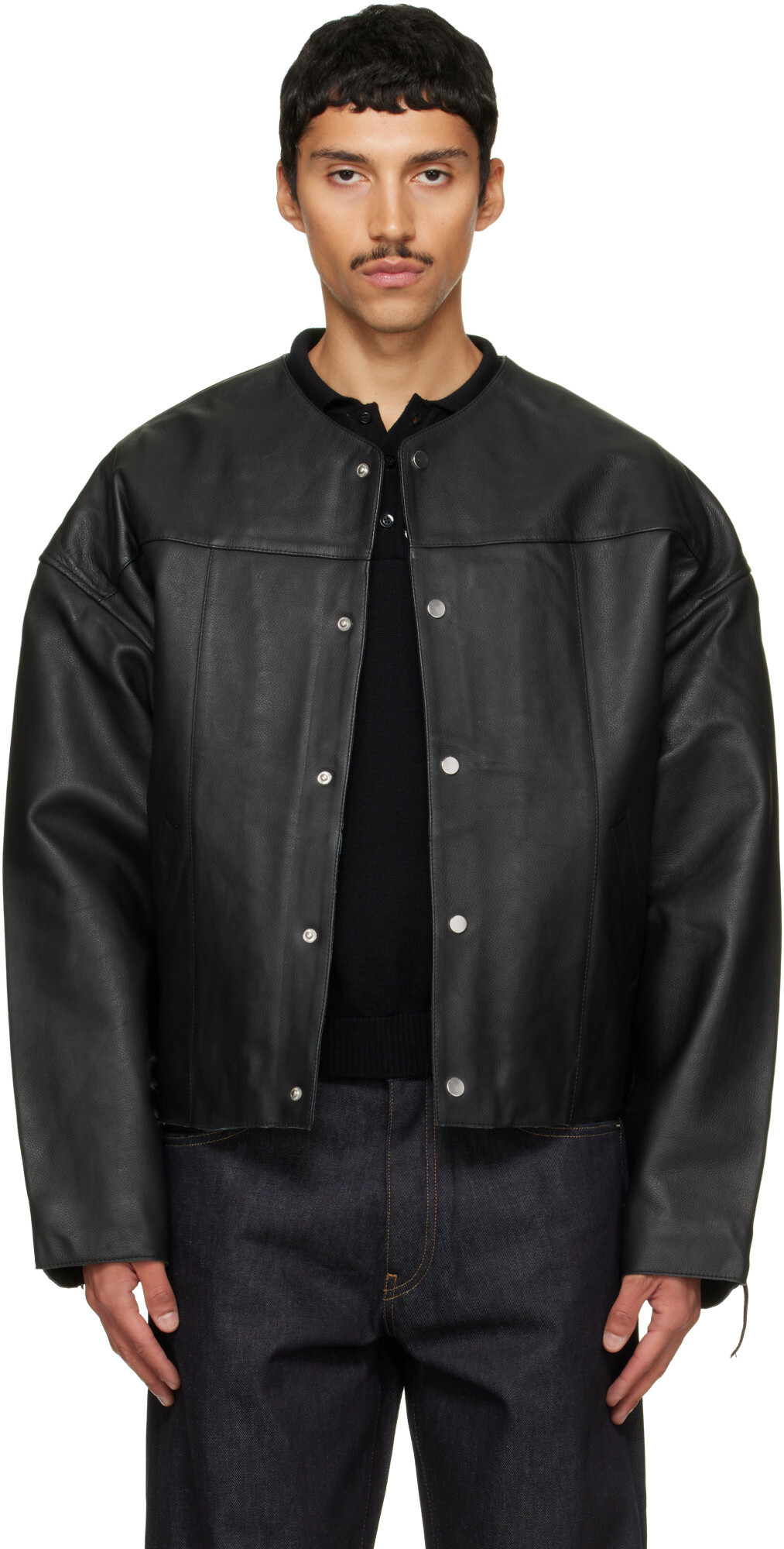 Deadwood Black Canoo Oversized Leather Jacket