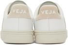Veja White & Beige Leather V-12 Sneakers