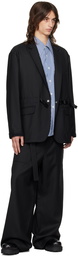 Comme des Garçons Homme Black Belted Blazer