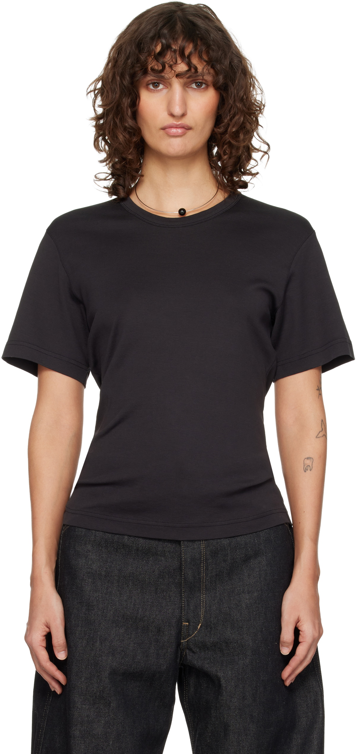 LEMAIRE Black Rib T-shirt
