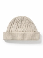 John Smedley - Emery Cable-Knit Recycled-Cashmere and Merino Wool-Blend Beanie