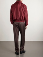 SAINT LAURENT - Silk-Habotai Blouson Jacket - Red
