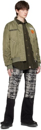 Evisu Khaki 3D Kamon MA-1 Bomber Jacket