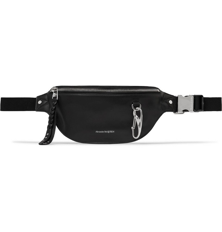 Photo: Alexander McQueen - Logo-Print Leather Belt Bag - Black