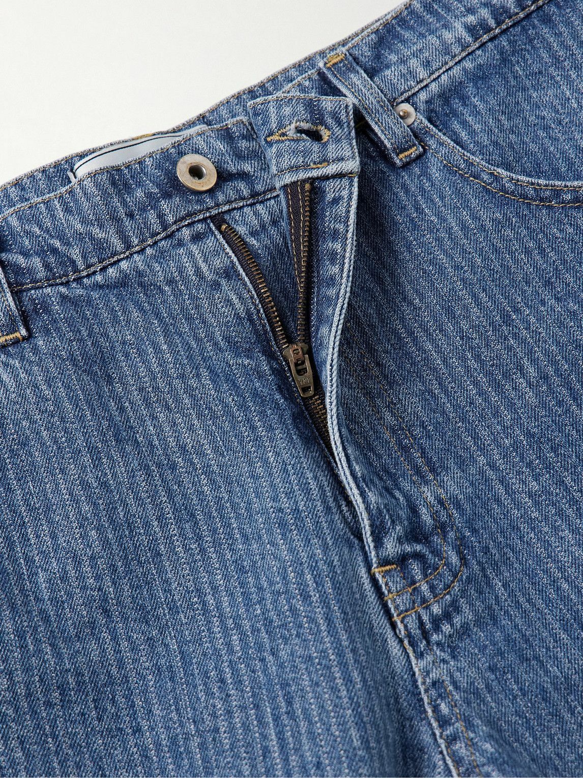 Small Talk - Straight-Leg Striped Jeans - Blue