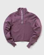Les Tien Crop Half Zip Pullover Purple Half Zips