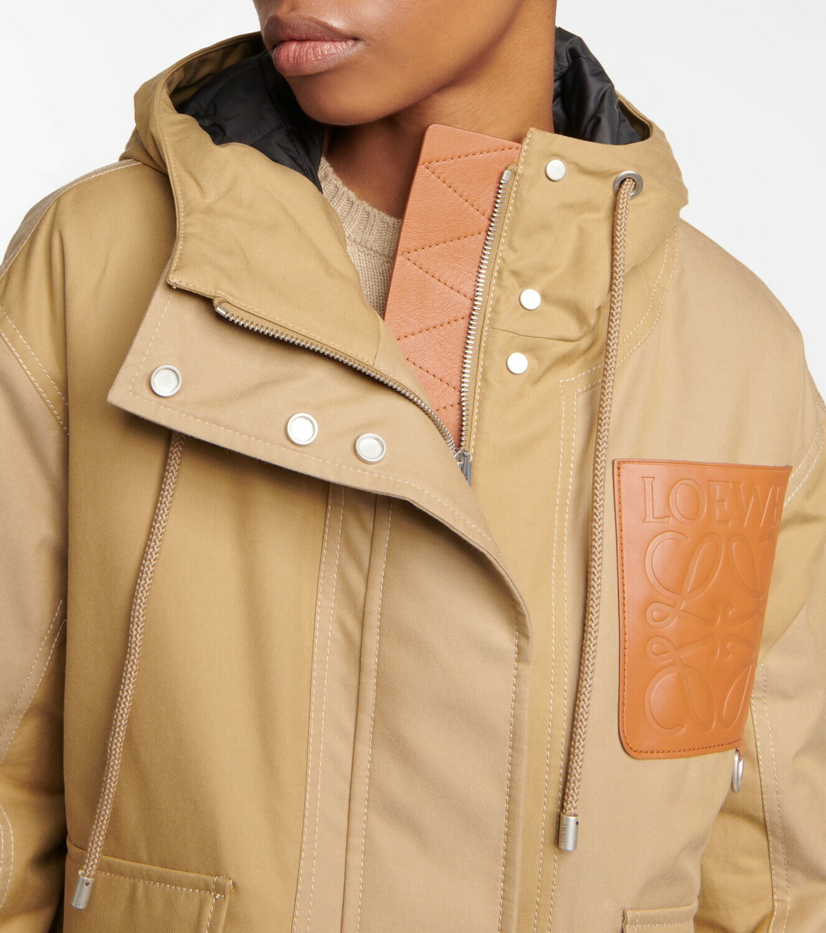 Loewe - Anagram Leather Patch Hoodie | HBX - Globally