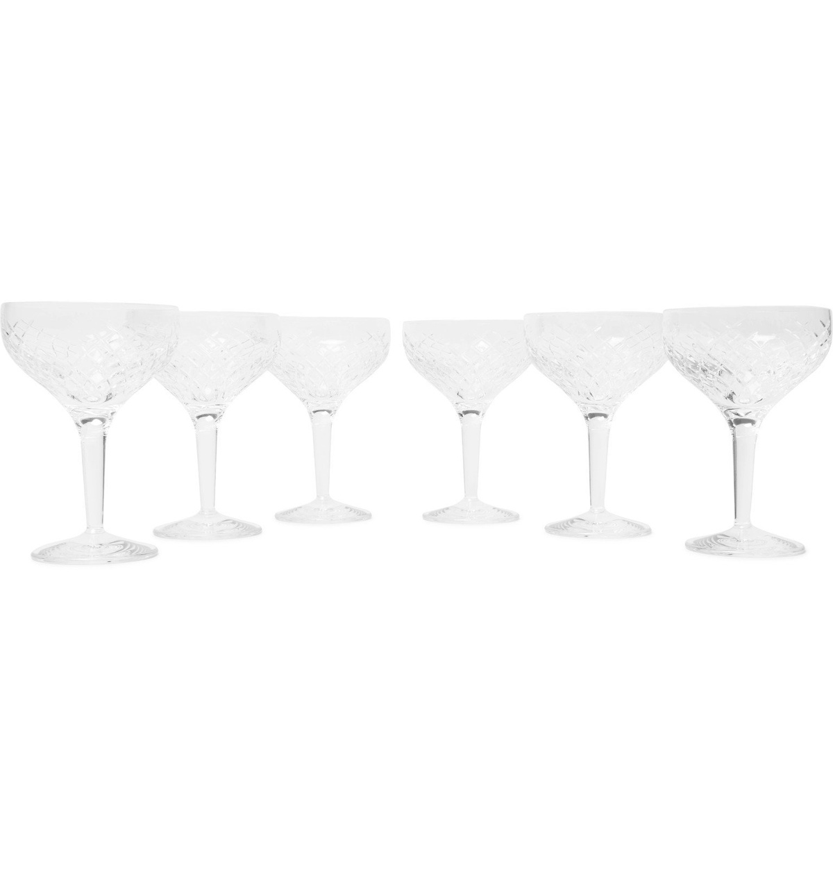 Soho Home Barwell Set of Six Cut Crystal Champagne Coupes Neutrals