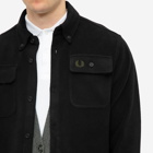 Fred Perry Authentic Men's Reverse Fleeceback Overshirt in Black