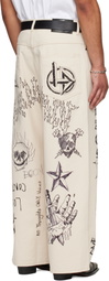 LU'U DAN Off-White Blue Collar Jeans
