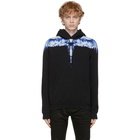 Marcelo Burlon County of Milan Black and Blue Wings Hoodie