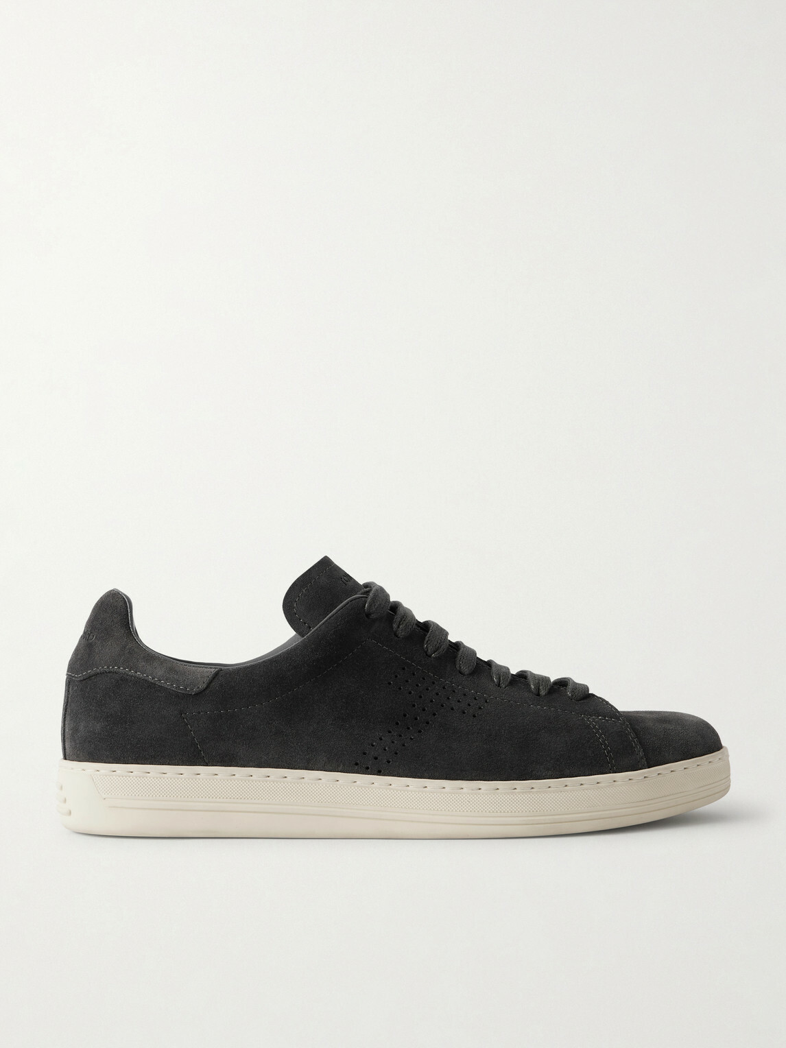 TOM FORD - Warwick Perforated Suede Sneakers - Gray