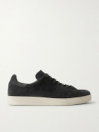 TOM FORD - Warwick Perforated Suede Sneakers - Gray
